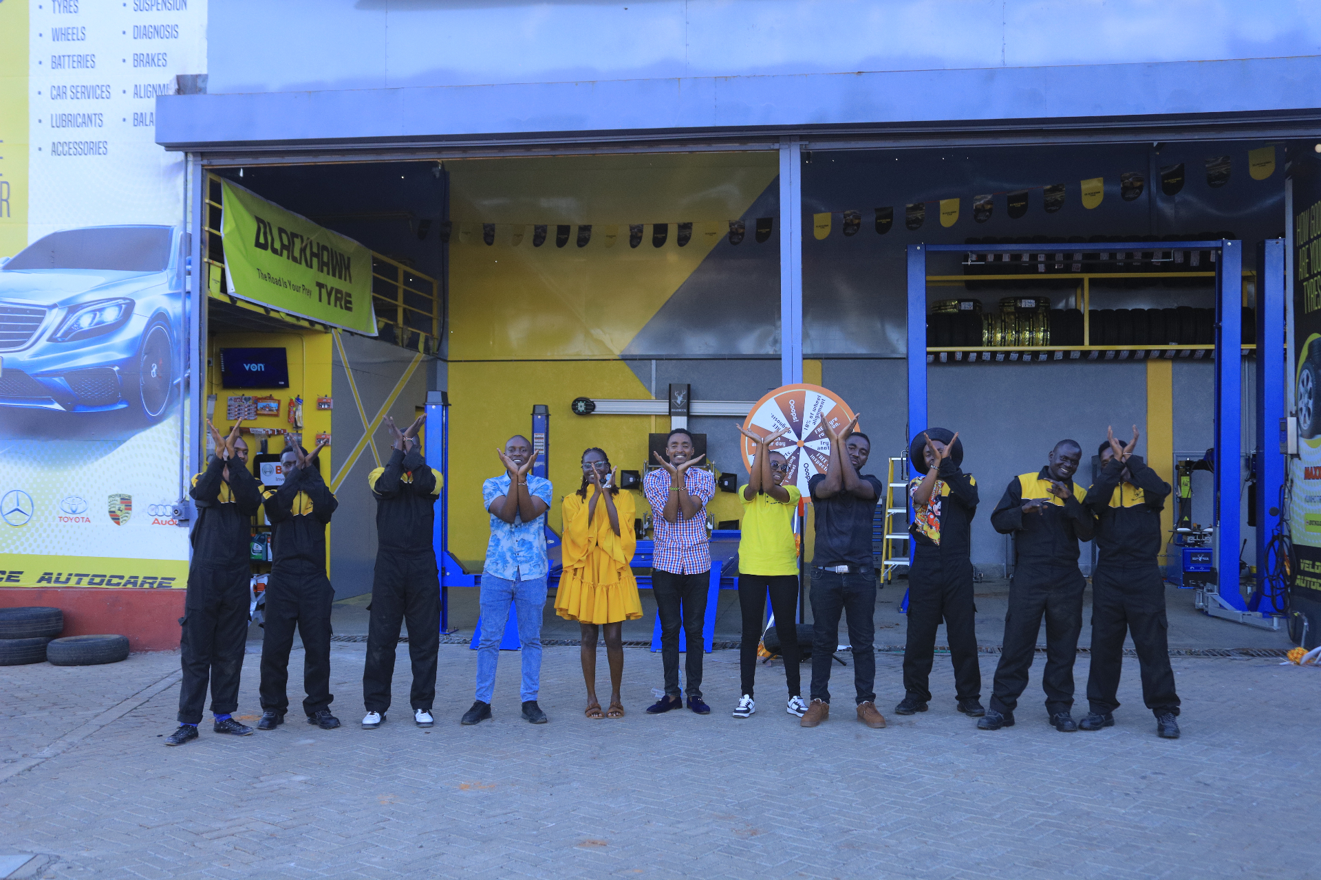 VELOCE team posing at the workshop